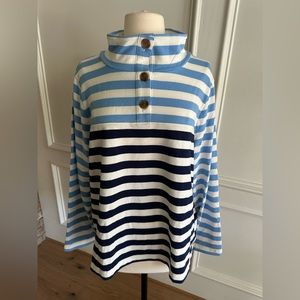 J. Crew striped Button Front pull-over NWT